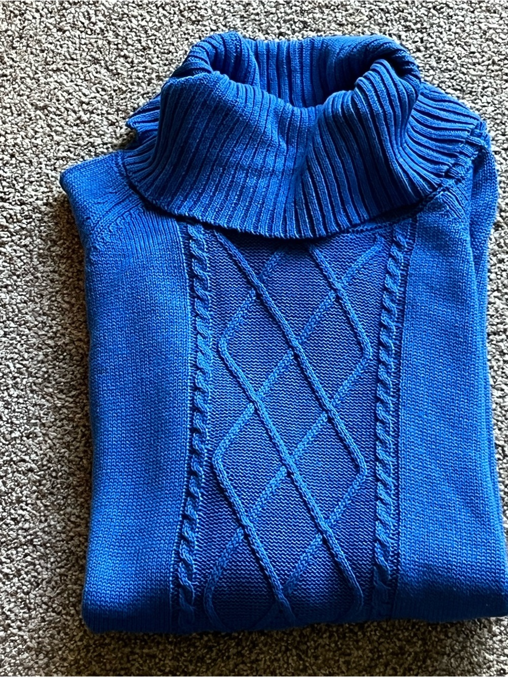 Royal Blue Cable Knit Turtleneck Sweater Brand New Medium